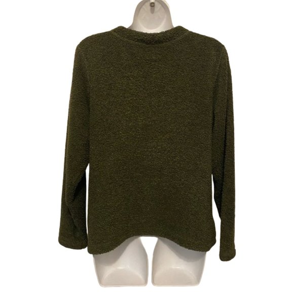 Vintage ALPS Olive button down Fuzzy cardigan Jacket size large - Picture 5 of 16